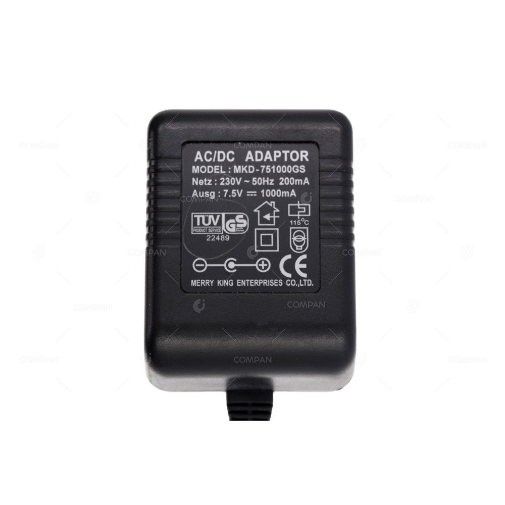 MKD-751000GS  MERRY KING 7.5V 1A 7.5W AC ADAPTER FOR NETGEAR